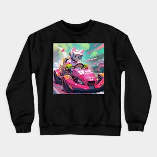 Pink Kitty Kart Crewneck Sweatshirt